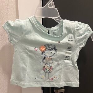 NWT GAP Light Green Kids Tee with Cute Graphic